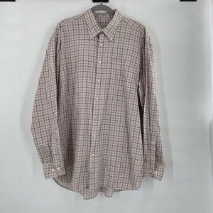 PETER MILLAR‎  Shirt Men's XL Check Button Down Long Sleeve